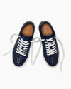 Ink Blue Dip-Dye Woven Low-Top Sneakers