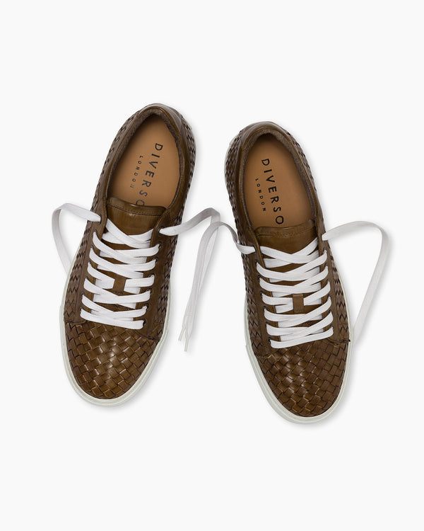 Olive Dip-Dye Woven Sneakers