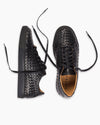 Black Hand Woven Low-Top Sneakers