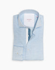 Pale Blue Cotton-Linen Twin Trim Shirt