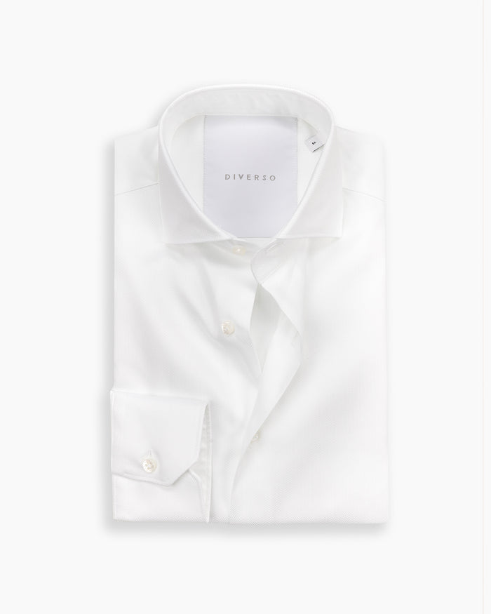White Herringbone Luxury Shirt