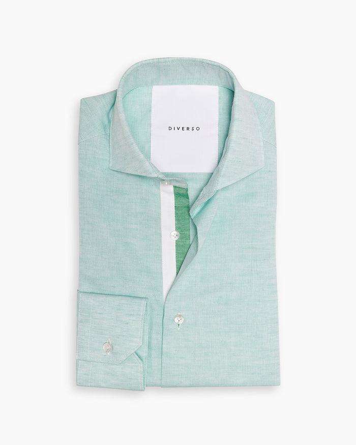 Peppermint Cotton-Linen Twin Trim Shirt