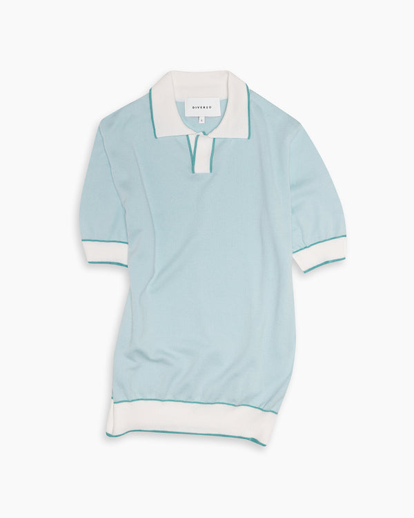 Peppermint Knitted Cotton Polo