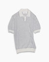 Ice Grey Knitted Cotton Polo