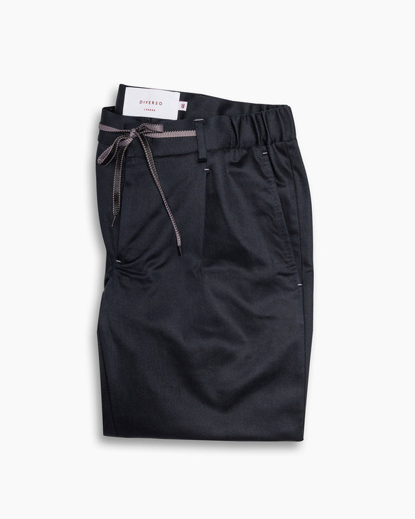 Black Cotton Casual Chino