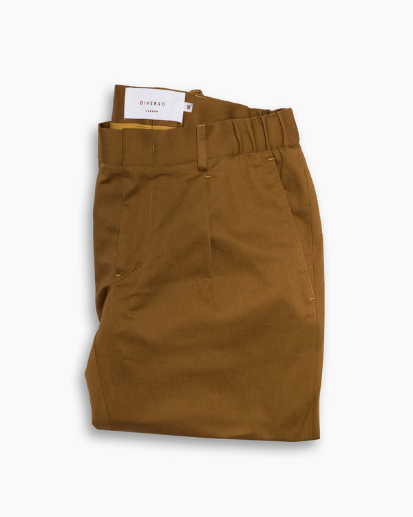 Tobacco Cotton Casual Chino