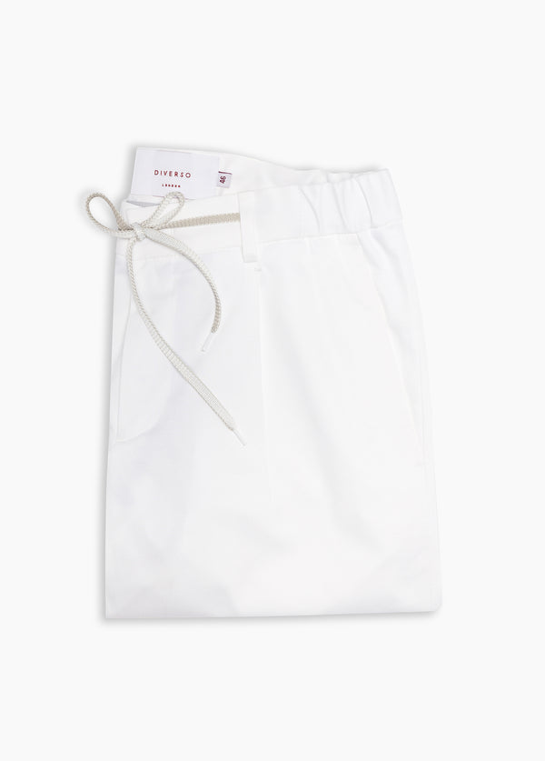 White Cotton Casual Chino