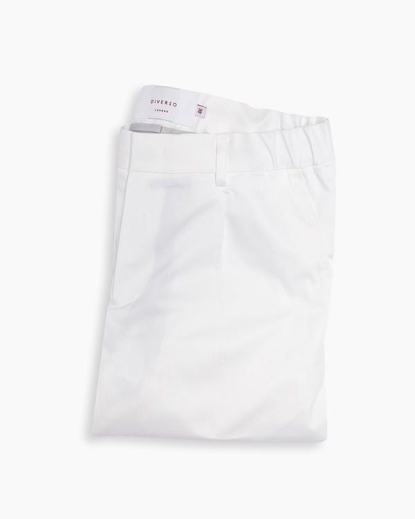 White Cotton Casual Chino