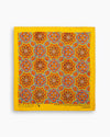 Gold Anderson Hand-Rolled Printed Silk Pocket Square