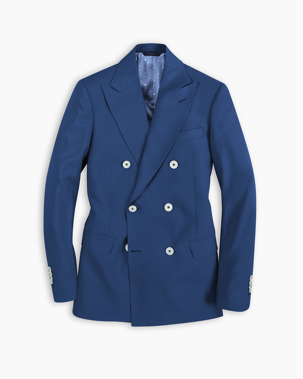 Cobalt Blue Wool Double Breasted Blazer