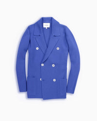 Azure Blue Knitted Merino Blazer
