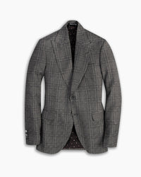 Grey Check Wool &amp; Cashmere Ultra Peak Blazer