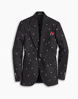 Charcoal Wool & Cashmere Embroidered Blazer