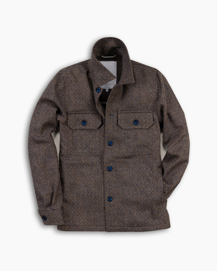 Blue Micro Wool Overshirt