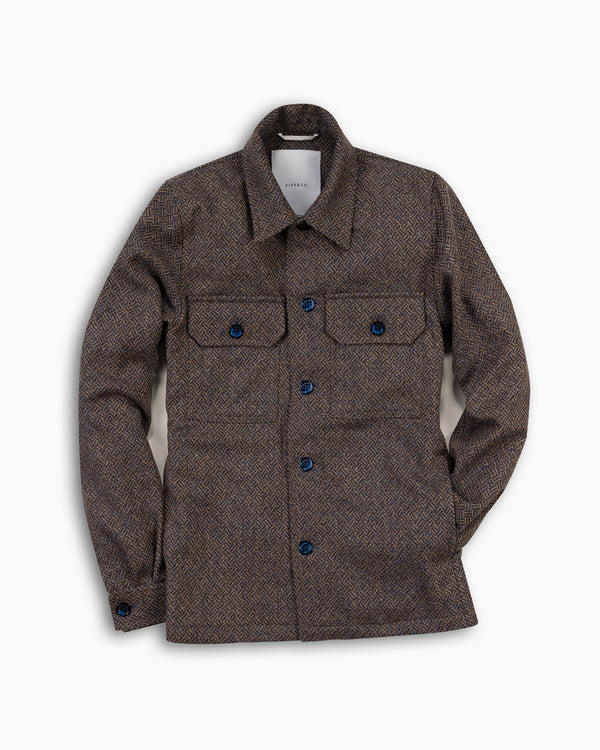 Blue Micro Wool Overshirt