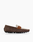 Brown & Ecru Contrast Suede Loafer