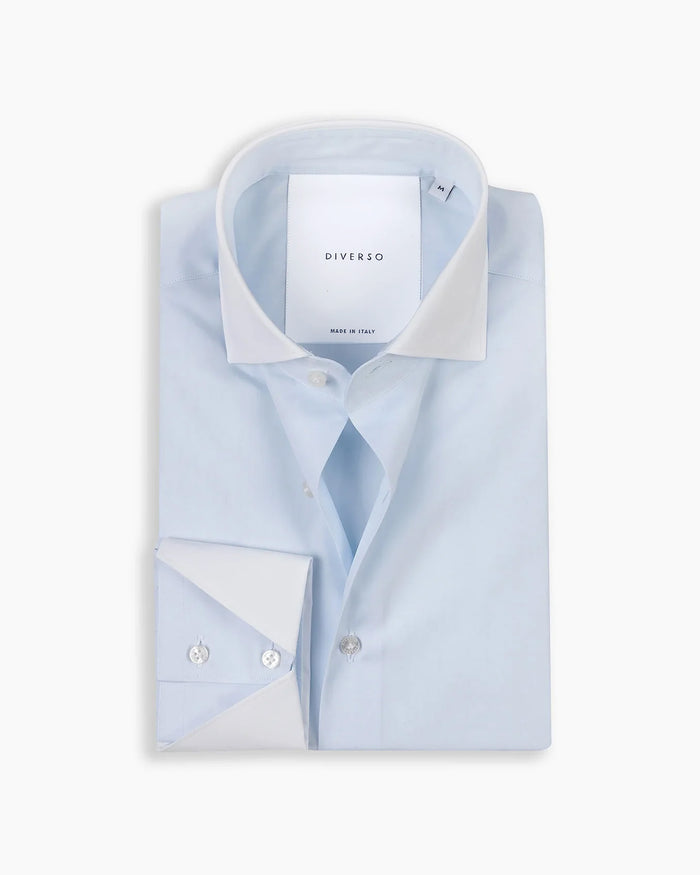 Pale Blue Contrast Veil Shirt