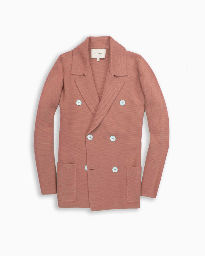 Dusty Pink Knitted Merino Blazer