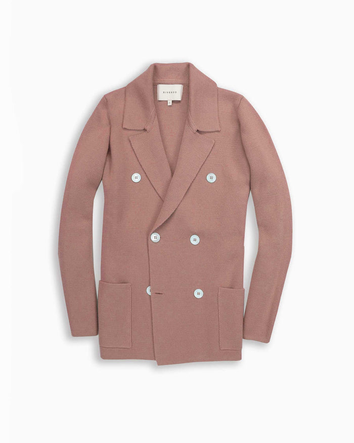 Dusty Pink Knitted Merino Blazer