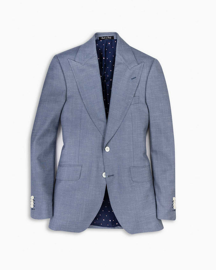 Cornflower Wool, Silk & Linen Blazer