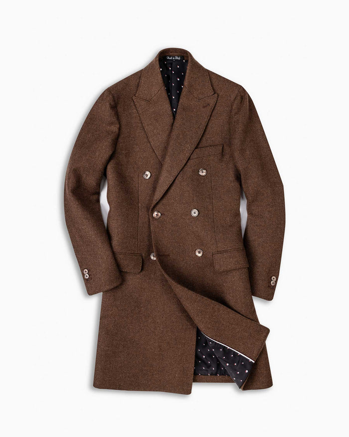 Tawny Brown Wool Double Breasted Coat