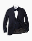Navy Contrast Wool Blazer
