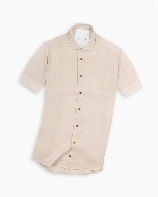 Sand Linen Short Sleeve Shirt