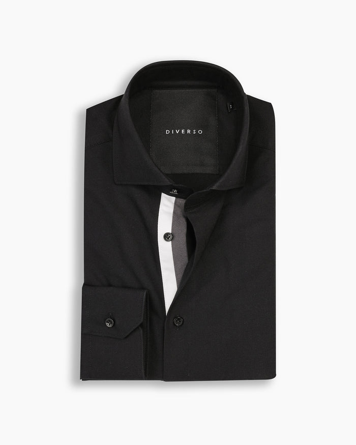 Black Oxford Twin Trim Shirt