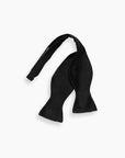 Black Silk Satin Handmade Bow Tie (Un-Tied)