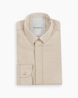 Ecru Silk-Stitch Linen Shirt