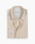 Ecru Silk-Stitch Linen Shirt