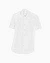 White Cotton-Linen Short Sleeve Shirt