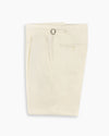 Off White Cotton Stretch Pleated Pant