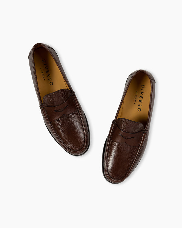 Brown Calf Leather Penny Loafer