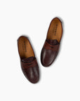 Oxblood Contrast Calf Leather Penny Loafer