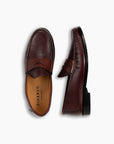 Oxblood Contrast Calf Leather Penny Loafer