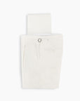 Off White Cotton Stretch Pleated Pant