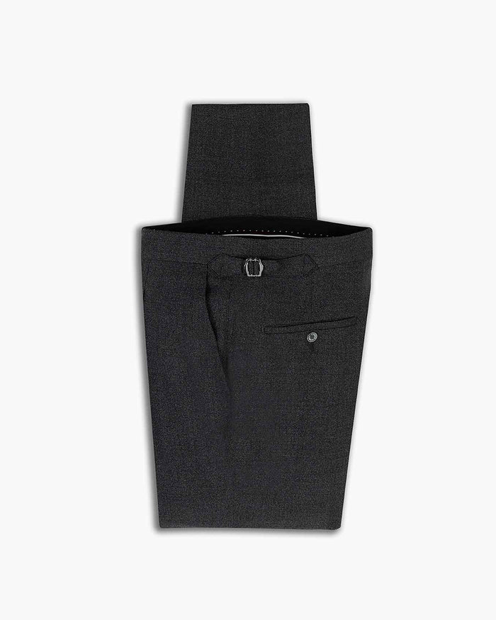 Charcoal Two-Ply Wool Pleated Pant