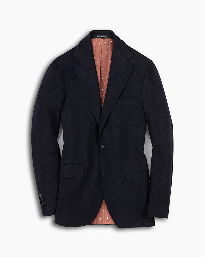 Midnight Oversized Houndstooth Wool Blazer