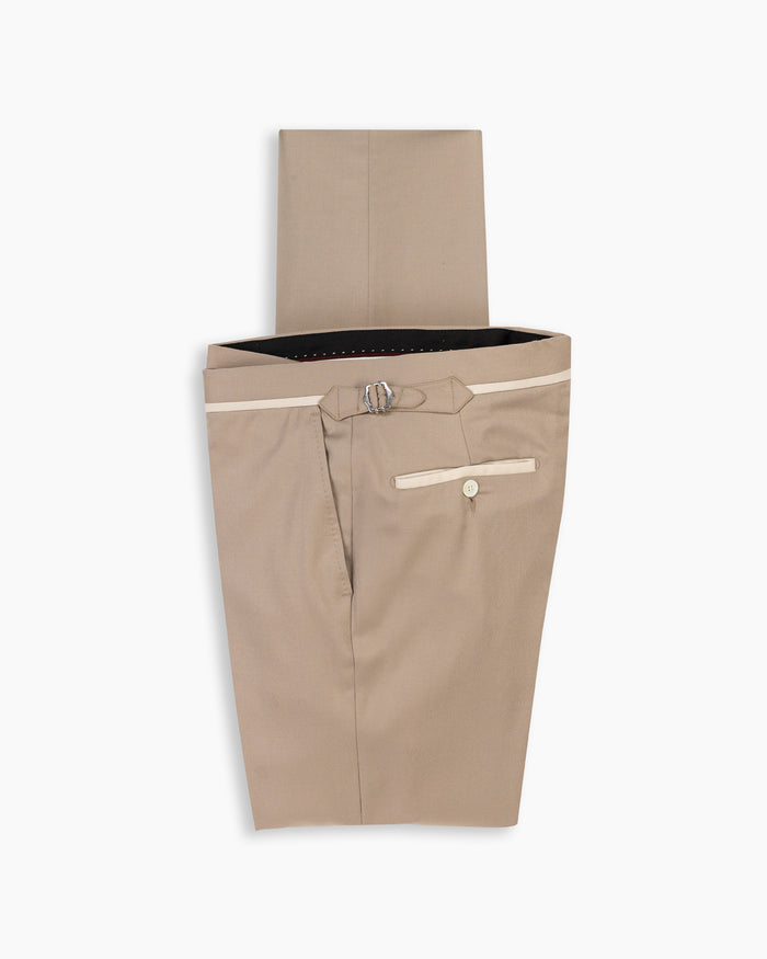 Champagne Flannel Contrast Trim Pant