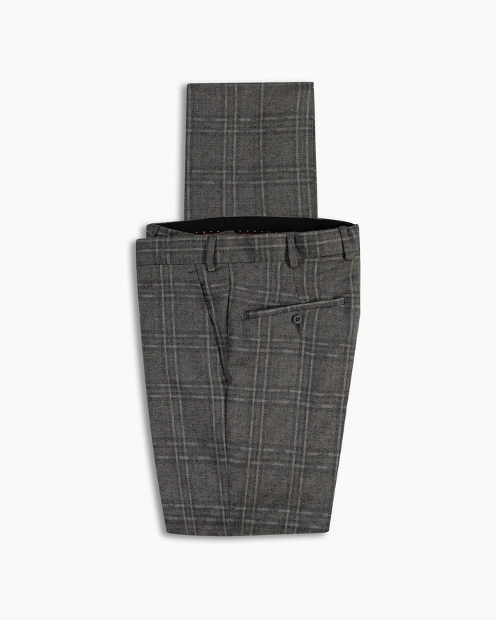 Grey Check Wool & Cashmere Pant