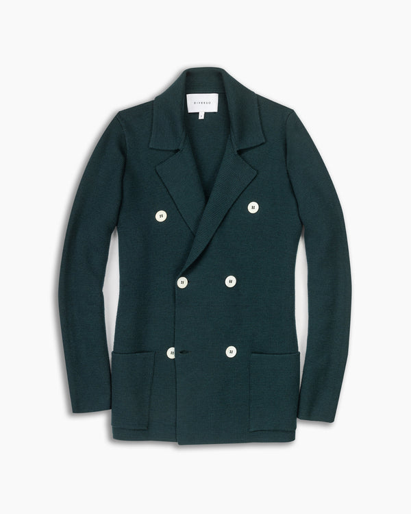 Bottle Green Knitted Merino Blazer