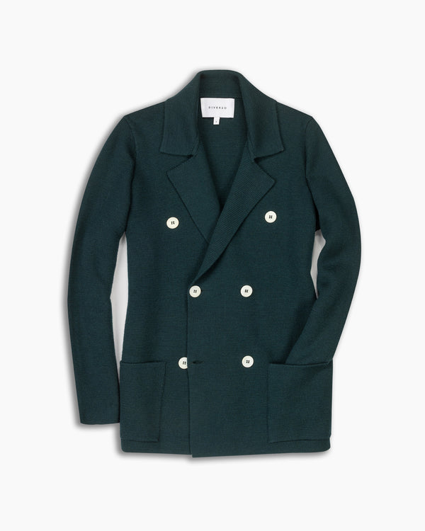 Bottle Green Knitted Merino Blazer