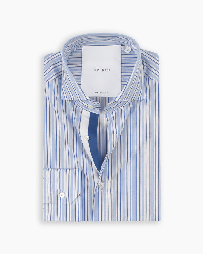 Blue Stripe Twin Trim Shirt
