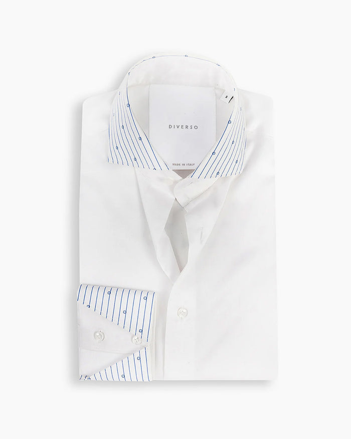 White Contrast Veil Shirt