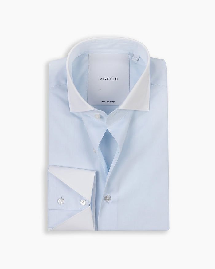 Pale Blue Contrast Veil Shirt