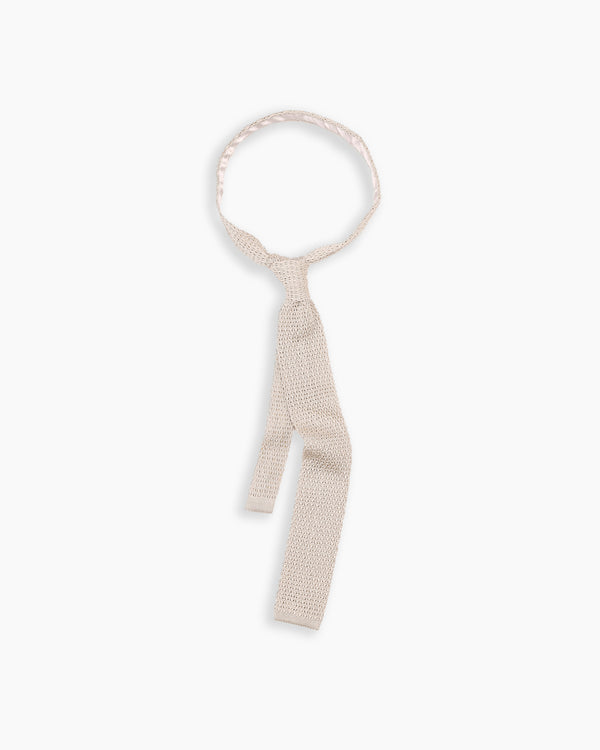 Ivory Jacquard Knitted Silk Tie