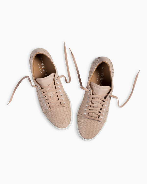 Nude Pink Hand Woven Sneakers