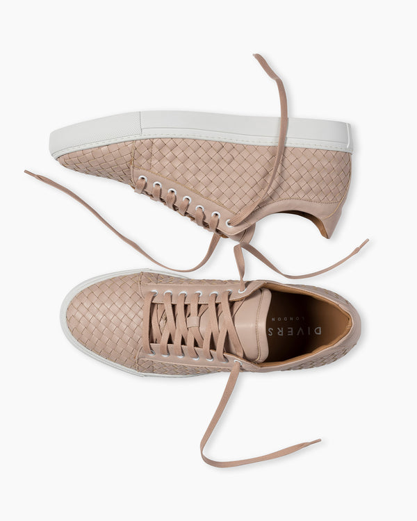 Nude Pink Hand Woven Sneakers