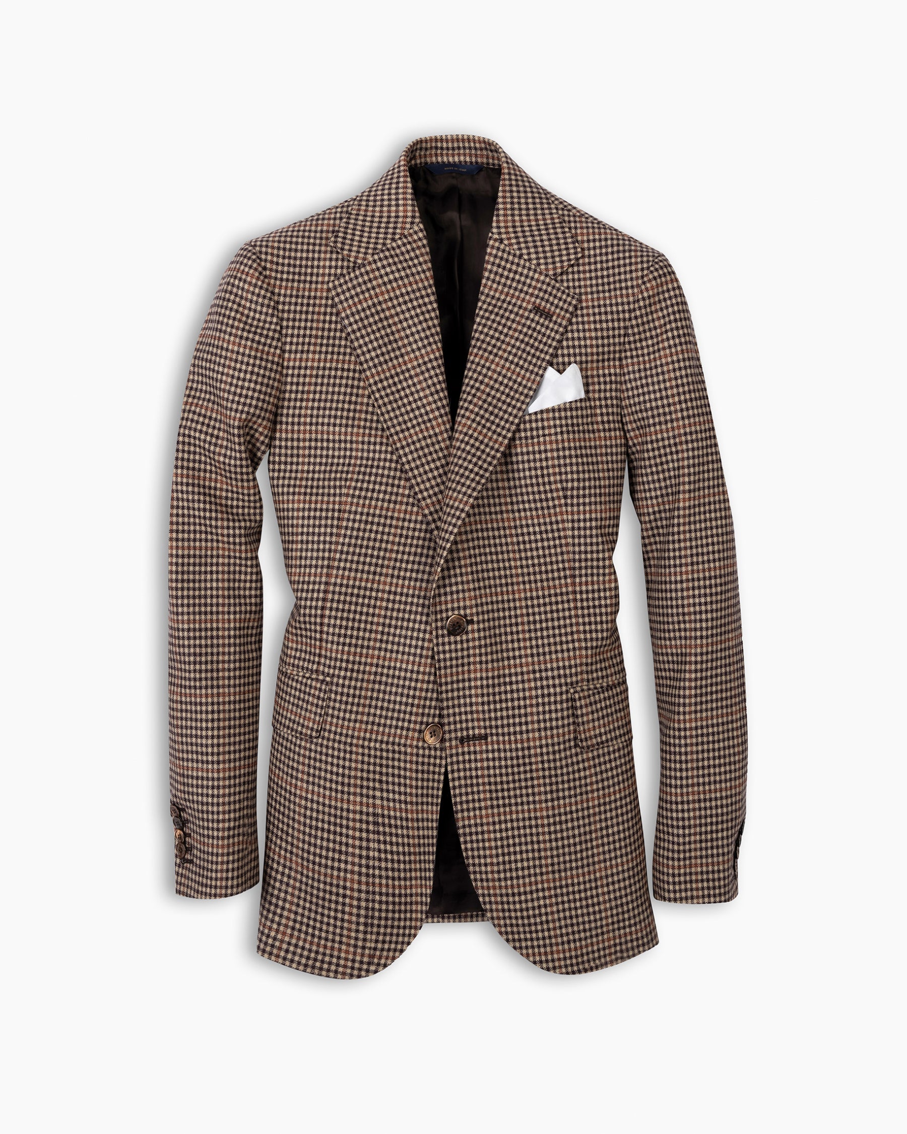 Brown & Ecru Check Notch Blazer